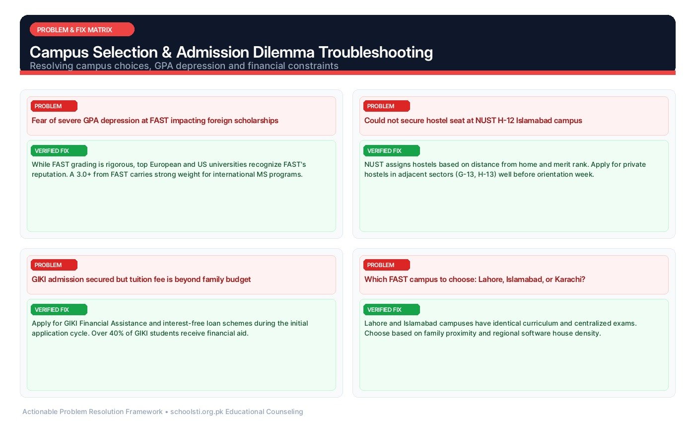 Campus Selection & Admission Dilemma Troubleshooting