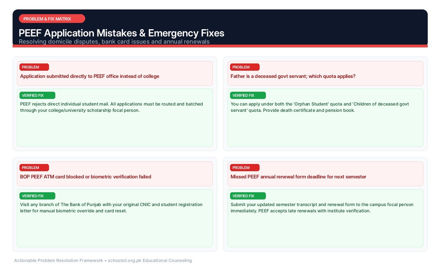 PEEF Application Mistakes & Emergency Fixes