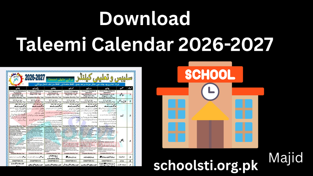 Taleemi Calendar 2026-2027
