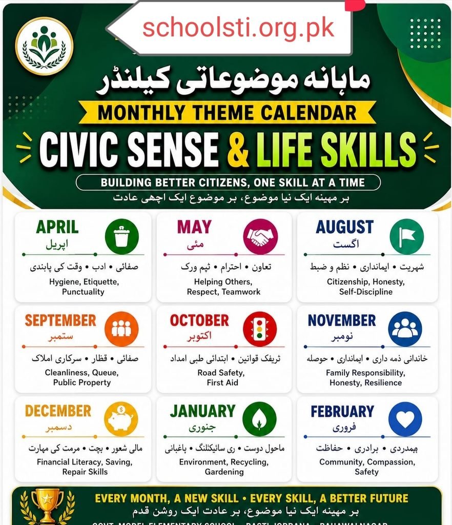 Punjab Civic Sense and Life Skills Calendar 2026