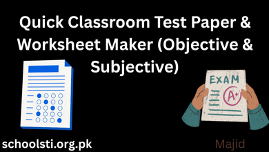 Quick Classroom Test Paper & Worksheet Maker (Objective & Subjective) 3 Quick Classroom Test Paper Worksheet Maker Objective Subjective