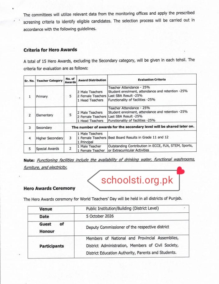hero teacher award 2027