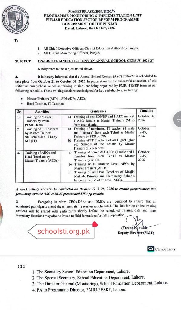 Annual School Census (ASC) 2026–27