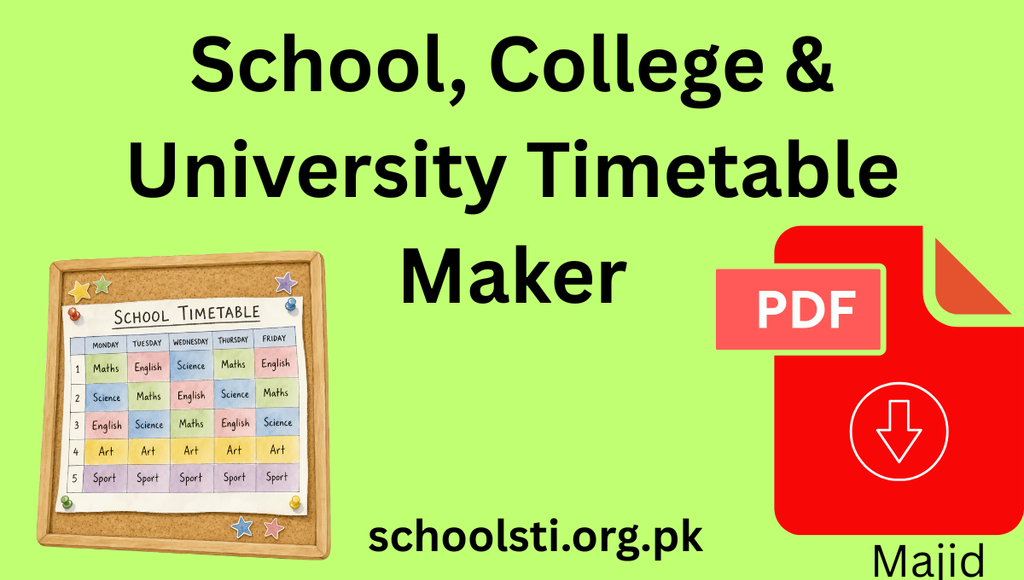 School, College & University Timetable Maker