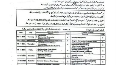 Intermediate 2nd Annual (Supplementary) Date Sheet 2026 For All Punjab Boards 4 intermediate supply date sheet