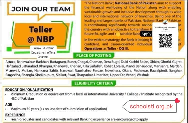 NBP Teller Jobs 2026 (OG-III) NBP Teller Jobs 2026 (OG-III)
