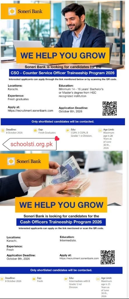 Soneri Bank Traineeship Programs 2026 Soneri Bank Traineeship Programs 2026